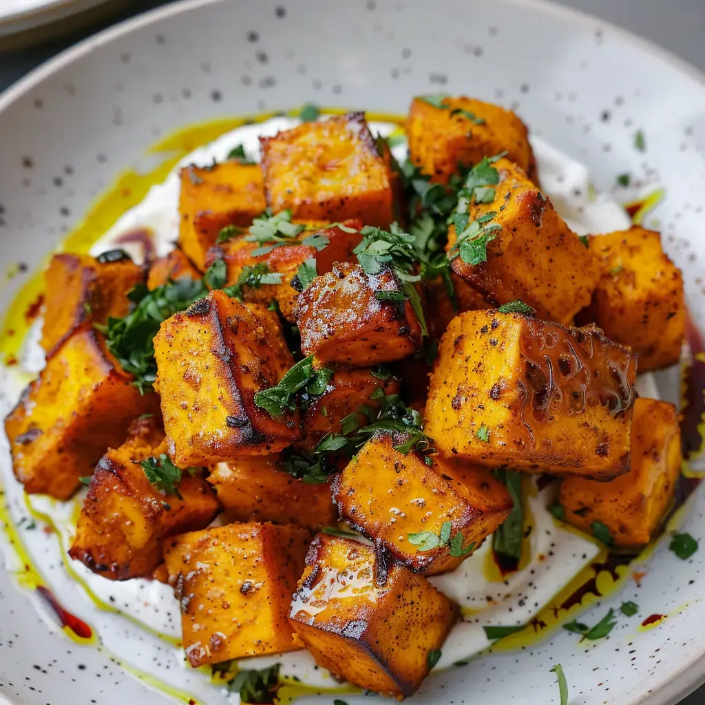 Potimarron épicé et crème de feta maison