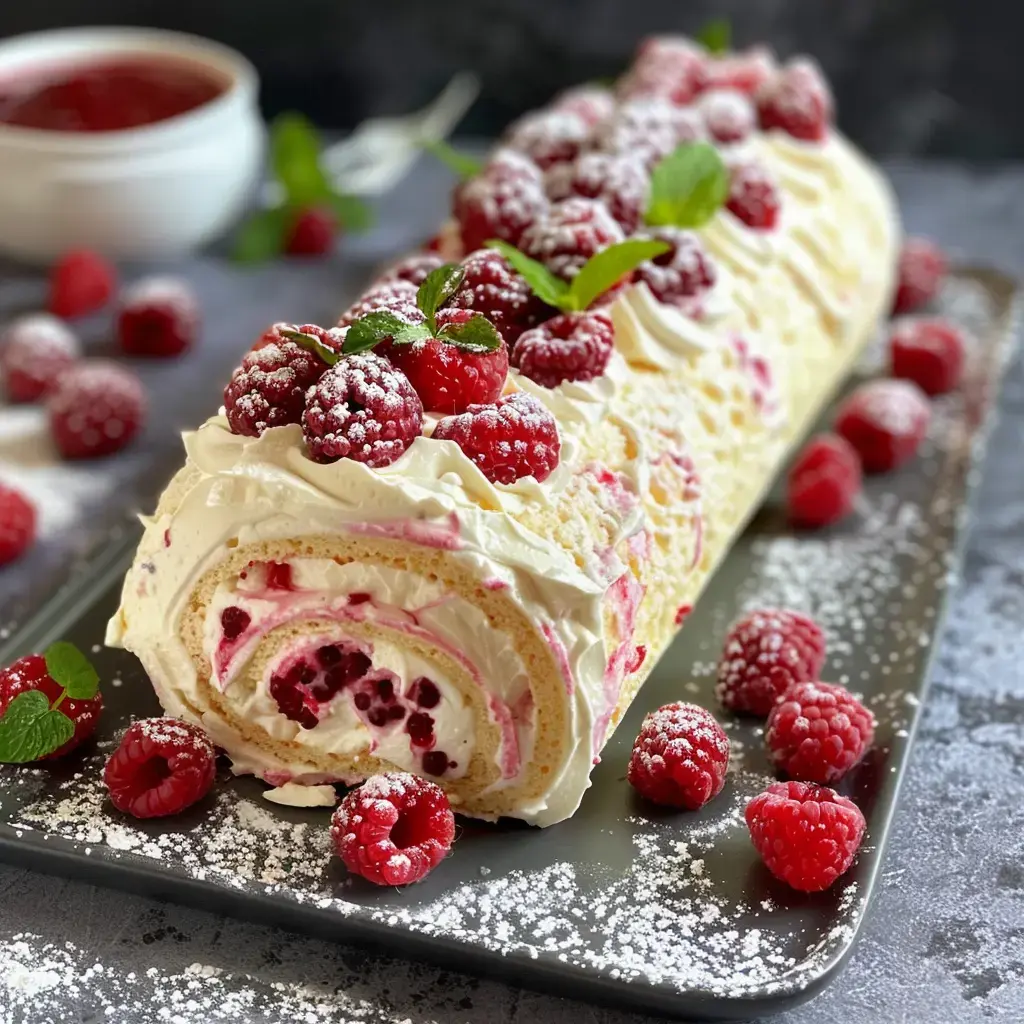 Délice de Noël mascarpone et framboises